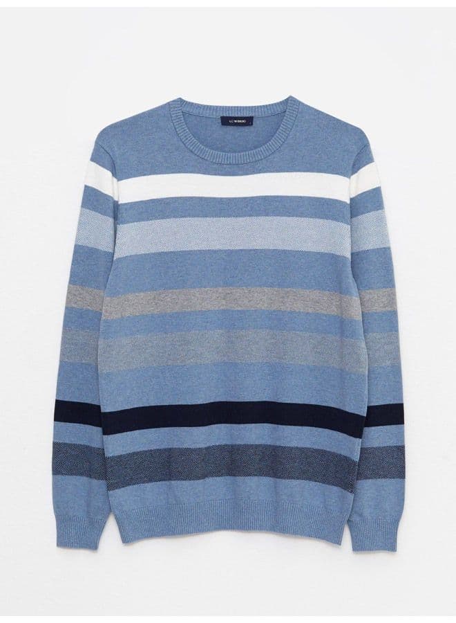 Crew Neck Long Sleeve Striped Men's Knitwear Sweater image - FreshCart