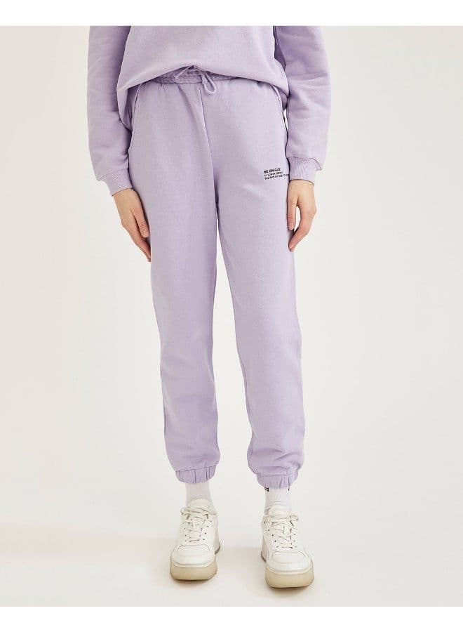 Relaxed Fit Knitted Joggers Lilac image - FreshCart