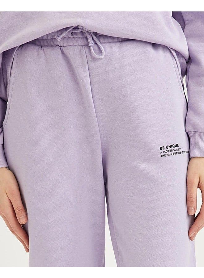 Relaxed Fit Knitted Joggers Lilac image - FreshCart