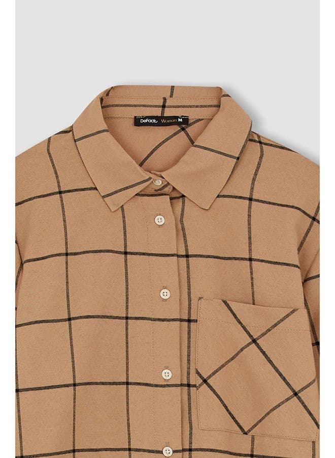 Woman Brown Long Sleeve Tunic LT.CAMEL image - FreshCart