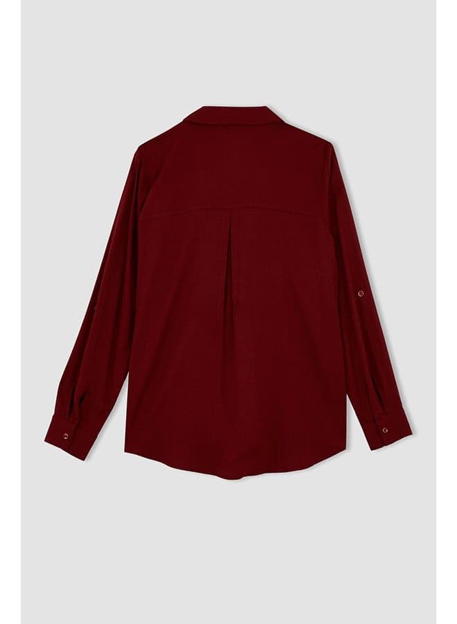 Woman Bordeaux Long Sleeve Blouse BORDEAUX image - FreshCart