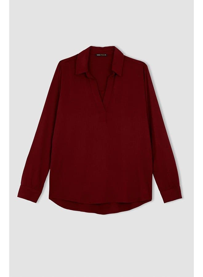 Woman Bordeaux Long Sleeve Blouse BORDEAUX image - FreshCart