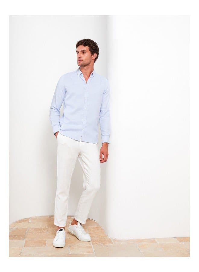 Slim Fit Long Sleeve Dobby Men's Shirt image - FreshCart