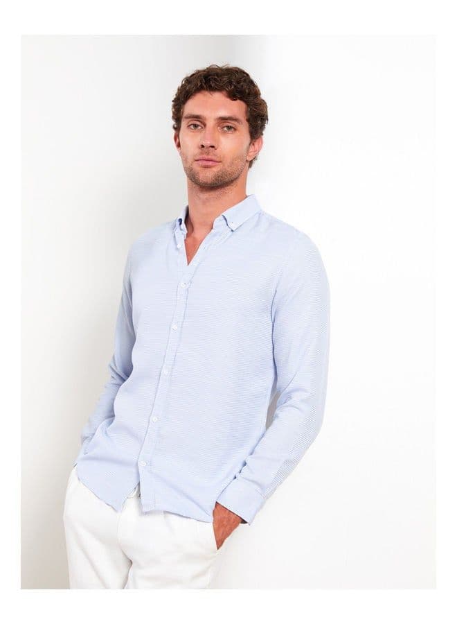 Slim Fit Long Sleeve Dobby Men's Shirt image - FreshCart